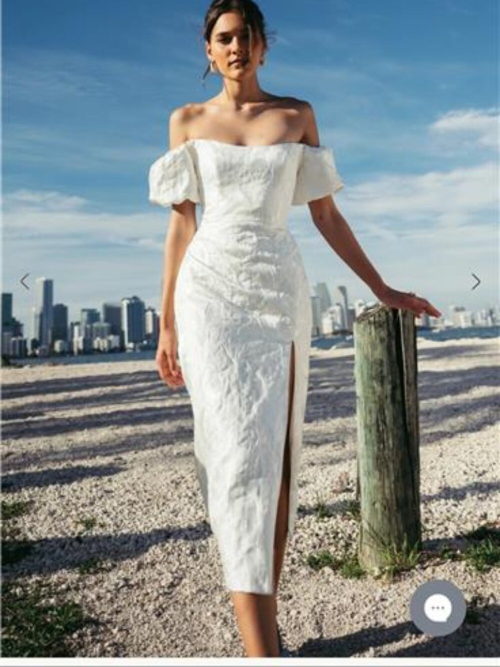 Jenny Yoo White Marilyn Midi Dress
